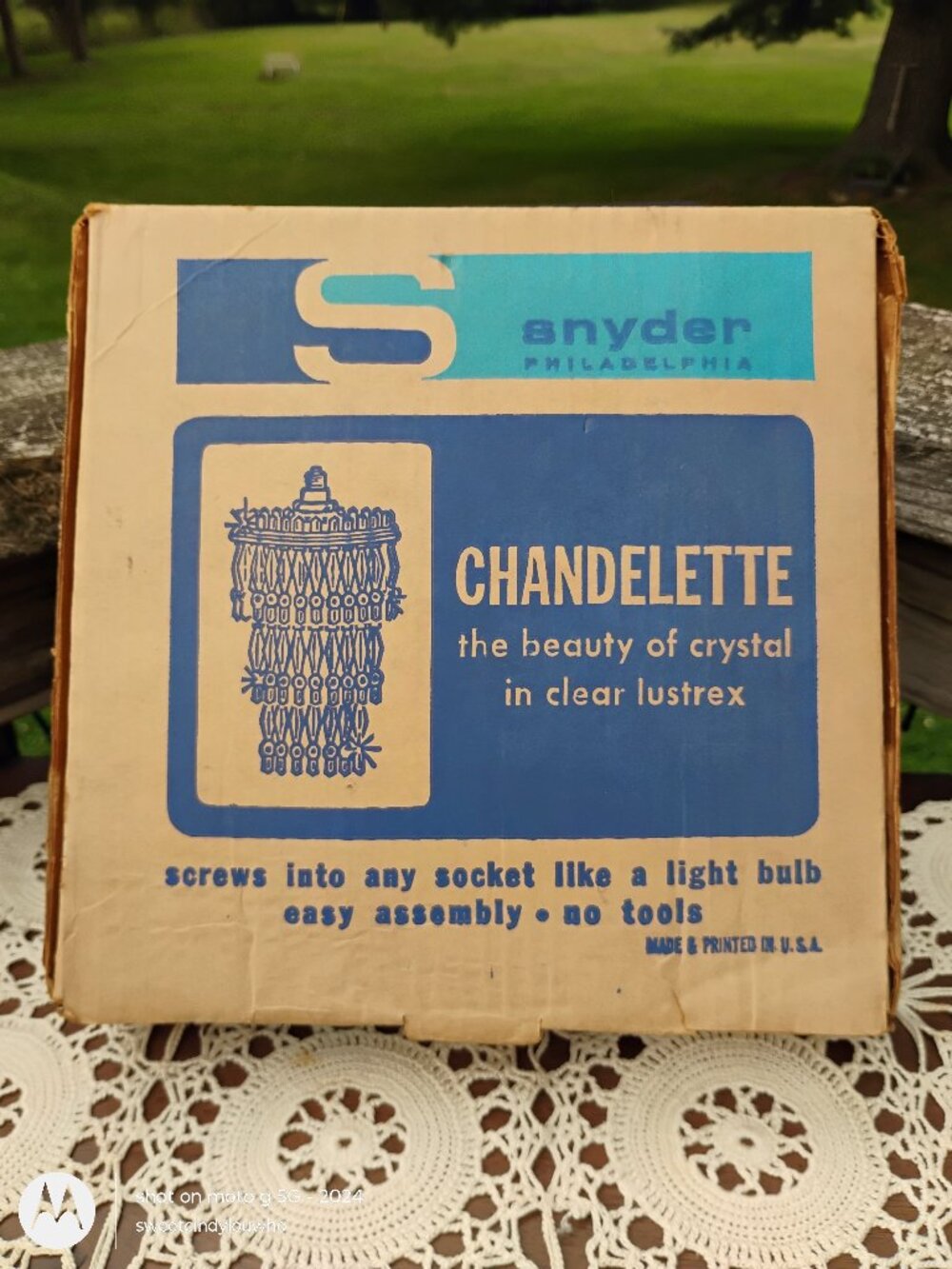 NEW unused Chandelette waterfall chandelier Snyder screw into lite socket 1950s